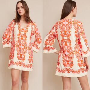 NWT Cara Cara Mabel Dress Women's Venice Scroll Mandarin Red Size: Medium